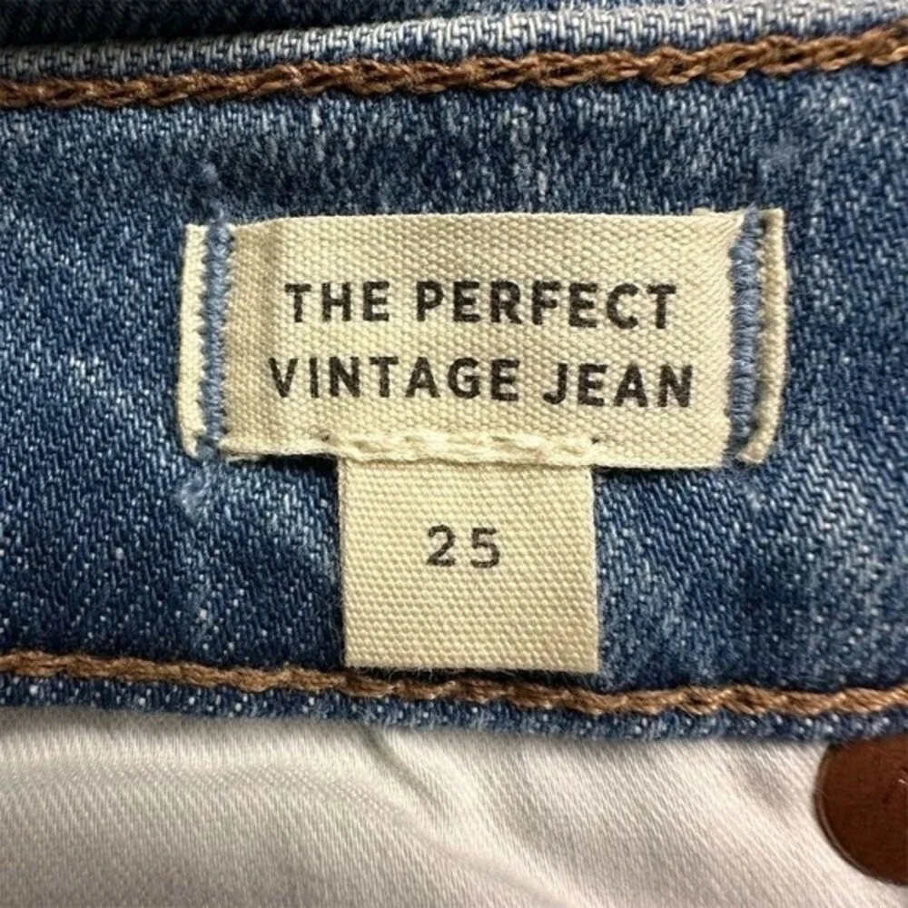 Madewell Women's Perfect Vintage Jean Size 25 Blue‎ Distressed Denim High Rise